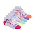 PUMA Big Girls' 6 Pack Low Cut Socks, Grey/Pink, 9-11