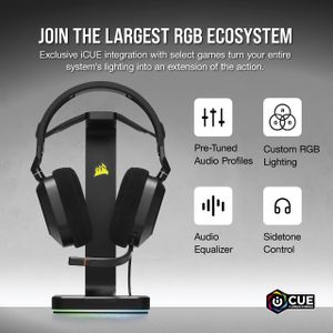 Corsair HS80 RGB Gaming Headset – Wireless Surround Sound PC Headphones