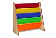 Kids Bookshelf Book Storage 4 Tier Multicolour Kids Bookcase Colourful Fabric Sling Shelves With Easy Book Access For Kids Books Rainbow Colour Childrens Bookcase Perfect For Kids Bedroom Storage