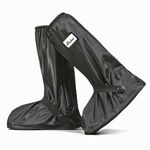 Sepikvin Shoe Covers, Waterproof Lightweight Non Slip Overshoes Can Keep Your Shoes Dry for Cycling Bowling Walking in Rain and Snow (Medium, Black-Long Boot)