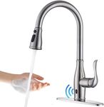 GUUKAR Touchless Kitchen Faucet with Pull Down Sprayer, Motion Sensor Smart Hands-Free Automatic Single Handle Kitchen Sink Faucet, Stainless Steel Brushed Nickel Finish