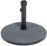 Charles Bentley Outdoor, Garden, Patio 15Kg Round Concrete Parasol Base Umbrella Stand With Adjustable Pole, For Flat Surfaces, Made Of Iron And Concrete, Tightening Screw, In Grey (45x33.5cm)