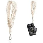 TIPFIT Boho Macrame Camera Wrist Strap Rapid Fire Secure Camera Hand Strap Wrist Grip Camera Straps Camera for Photographers, White, Large