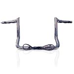 Dominator Industries 1 1/4" PRE-WIRED 12" Meathook Monkey Bar Ape Hangers Handlebars for 2014-2020 Harley-Davidson Bagger Touring Electra & Street Glide, Special, Ultra Limited, low (Chrome)