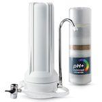 iSpring CT10-W countertop Water Filter System, White with Multi Stage Cartridge
