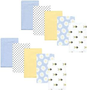 Hudson Baby Unisex Baby Cotton Flannel Burp Cloths, Daisy Bee, One Size