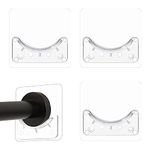 CORTNEY 4 Pcs Adhesive Shower Curtain Rod Holder, Adhesive Wall Mounted Shower Curtain Rail Holder, Self Adhesive Rod Mount Retainer for Wall Stick No Drilling(Rod Not Included)