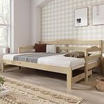 BTM Daybed, Cabin Bed, SIngle Guest Bed Sofa Bed, Pull out Trundle for Living Room and Bedroom - (3 FT) 90 x190 cm - Natural