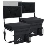 Stadium Seats with Backs, Sportneer Adjustable Height & Backrest Stadium Seat with Reclining Positions & Padded Cushion, Portable Folding Bleacher Seats with Backs for Sports Events Outdoor Camping