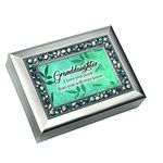 Cottage Garden Granddaughter I Love You Brushed Silvertone Jewelry Music Box Plays Wonderful World