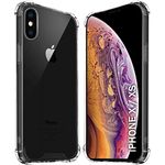 TheGiftKart Ultra-Hybrid Crystal Clear Back Cover Case for iPhone X/XS | Camera & Screen Protection Bumps | Shockproof Design | Hard Back Cover Case for iPhone X/XS (Silicone | Transparent Bumper)