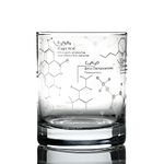 Greenline Goods Whiskey Glasses - 10 oz Tumbler – Science of Whisky Glass (Single Glass) Etched with Whiskey Chemistry Molecules | Old Fashioned Rocks Glass