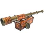 Nautical Handheld Pirate Brass Telescope with Box/Case,Sailor Home Decor Pirate Captain Boat Toy Gift (16", Dollond)
