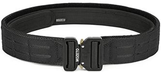 MOZETO Molle Battle Belt, 2" Battle Belts Tactical War Combat Quick Release Law Enforcement Duty Belts for Men (Black, Medium)