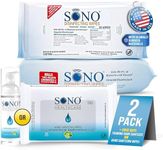 SONO Disinfecting Wipes - 160 Count (Pack of 2) + Sanitizer, Medical-Grade, Alcohol-Free, No Bleach, Gentle & Effective Multi-Surface Cleaning Solution, Larger Sheets