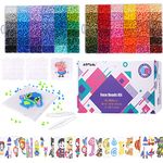 Artkal Fuse Beads Kit 72 Colors 22000 Pieces Melty Beads with 100 Patterns 4 Pegboards 2 Tweezers 2 Ironing Paper, Compatible Perler Beads Hama Beads, for Birthday Christmas Holiday Gift