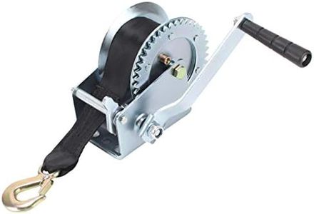 Queiting Hand Winch 1000lbs 6M Geared Manual Lifts Trailers Tool with Cable and Hook Webbing Wire Winch for Boat Trailer Caravan Marine
