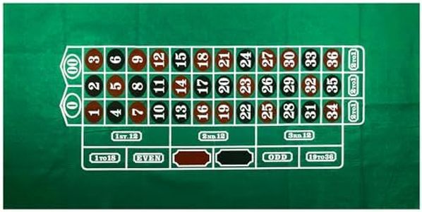 Roulette Table Top Felt Layout - 36" x 72" Rectangle Las Vegas Style Green Casino Poker Table Cover Mat, Great for Poker Game Night Events Theme Party Fundraisers & Gatherings