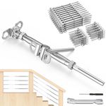 BLIKA 1/8" Cable Railing Hardware, 50 Pack Adjustable Angle 1/8" Cable Railing Kit for Wood Posts, Stair Cable Railing, Angle Cable Railing System, T316 Stainless Steel Railing Cable Kits