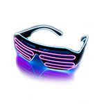 The Glowhouse Neon EL Wire Shutter Glasses Slotted Fashion Shades Blue Pink (Blue/Pink)