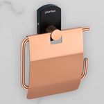 Plantex 304 Stainless Steel Toilet Paper Holder/Tissue Paper Roll Holder for Bathroom/Washroom/Bathroom Accessories -Parv (Rose Gold & Black)