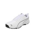 Puma Unisex-Adult Cricket Pitch Pro White-Black Cricket Shoe - 10 UK (10823901)