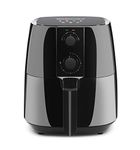 Elite Gourmet EAF4617 Electric 4Qt. Hot Air Fryer Large Capacity, 3 Lbs of Food, Oil-Less Healthy Cooker, Temp/Timer Settings, PFOA/PTFE Free, Includes Recipes, Black