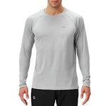 NAVISKIN Men's Sun Protection UPF 50+ UV Outdoor Long Sleeve T-Shirt Grey-L