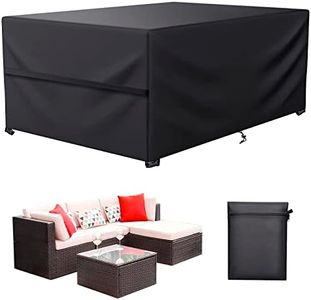 LCGOD Housse Salon de Jardin,Housse Table de Jardin 600D Oxford Tissu Protection pour Tous Les Temps, pour Ensembles de Table et de Canapé avec Corde et Boucle Verrouillage (230 x 165x 80 cm)
