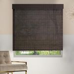 Bamboo Roman Window Shades Blinds, 63W x 60H Inches, Light Filtering UV Protection Roll Up Roller Shades with Valance for Windows, Kitchen, Doors, Porch, Color 3