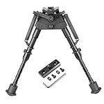 6-9 Inch Tactical Swivel Bipod Foldable Notched Legs Pivot Bi-pod with MLOK Adapter Sling Stud Fits on M-Rail