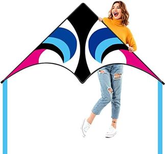 Kaiciuss Delta Kite for Kids & Adults Easy to Fly Large, Sing Line Beach Kite for Beginners, Easy Flying Kite for Boys & Girls with 4 Ribbon and 300 ft String Kite Handle