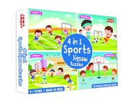 Amazon Brand - Jam & Honey 4 in 1 Sports - Puzzles for Kids | Educational Toy for Cognitive Development | Vibrant Colors