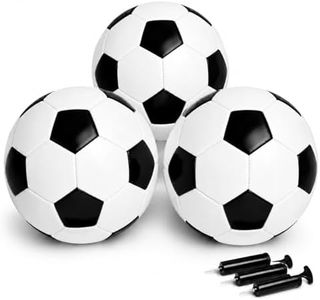 Innotoys Soccer Balls Size 5 with Pumps - Set of 3 Soccers and 3 Pumps - Official Size and Weight - Safe Soft Cover and Long-Lasting Performance - Classic Indoor Outdoor Soccers for Adults