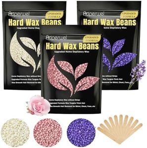 Wax Beads for Hair Removal, 10.5oz Upgraded Formula Painless Hard Wax Beans Waxing Beads for Face, Eyebrow Brazilian Bikini Refill 3 Packs with 10pcs Applicators
