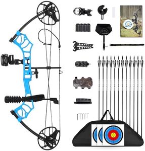 Compound Bow Package for Youth & Adults,Beginners and Women,22.5"-30" Draw Length,10-50 Lbs Draw Weight,290fps,Limbs Made in USA,Hunting Bow Archery Set