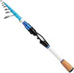 EOW XPEDITE MAX Portable Telescopic Casting/Spinning Fishing Rods, 24T Carbon Rod Blanks & Solid Carbon Tip, Split Cork Grips, Travel Rod, Short Collapsible Rods