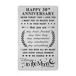 Jzxwan 30 Year Anniversary Card Gifts for Wife from Husband, Happy 30th Anniversary Wallet Card Gift for Women Her, Female 30th Yr Wedding Anniversary Present