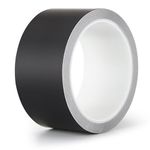 LLPT Aluminum Black Foil Tape Matt None Reflective Heavy Duty 3.94 Mil 2Inch x 33Feet High Thermal Conductive Adhesive Hot Cold Air Duct Tape for Metal Repair Pipe(NC233)