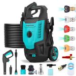 Kapicon KP-30X Portable high Pressure Washer Machine with Max Pressure (135 to 160) bar & Motive Power 1.8 KW for Washing car Bike Home and Multi Cleaning Applications with Combo Package.