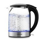 Cosori 1.7l Electric Kettle Glass, Tea Kettle, Water Boiler,1500w Fast Boiling with Stainless Inner Lid and Pot, Led Indicator, Auto Shut-off and Boil Dry Protection, Cordless, Bpa Free, Clear