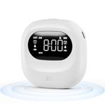 Roxicosly Vibrating Alarm Clock,Cordless Loud Alarm Clock for Heavy Sleepers Deaf,Digital Travel Clock Rechargeable Battery Operated Under Pillow with Bed Shaker,Dual Alarm,Snooze,DST,Weekday/Weekend