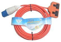 Aerials Satellites and Cables 5 m Twin Socket Caravan Mains Hook Up Cable