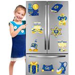 Tiamon 10 Pieces Hanukkah Refrigerator Magnets Chanukah Fridge Magnet Stickers Star Menorah Magnets Jewish Holiday Magnets Decorative for Fridge Metal Door Car Hanukkah Party Decorations