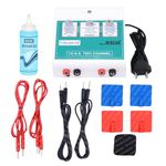 Physiogears Mini Tens Two Channel Portable Nerve Stimulator Electrotherapy Physiotherapy Compact Machine with One Year Warranty (Electrode Pad)