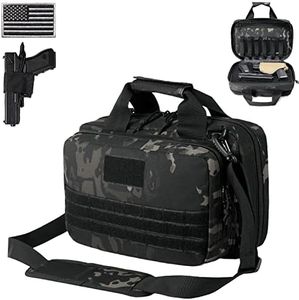 DBTAC Gun Range Bag XS | Tactical 1~2 Pistol Bag Firearm Shooting Case with Lockable Zipper for Handguns and Ammo (Black Camo)