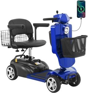 15-45 Miles Ecomobi MS02Pro 4 Wheels Mobility Scooter for Adults/Seniors, 350W Powered Electric Wheelchair Device w/15Ah-25Ah Extended Battery, Dual Baskets/Rotating Seat, Wind Deflector&Led Light