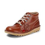 Kickers Unisex's Kick Hi Classic Ankle Boots | Extra Comfortable | Added Durability | Premium Quality, Dark Tan, 12 UK
