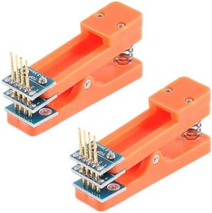 EC Buying 2Pcs 4Pin 2.54mm Single Row Test Clip Board Module Program Burning Clip Board 4 Pins PCB Burning Fixture Programmer Burning Clip Dupont Wire