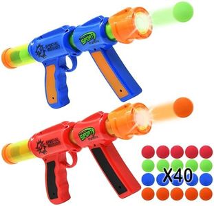 Kiddie Play Toy Foam Blasters & Guns Atomic Power Popper Air Soft Guns for Kids with 40 Foam Balls (Pack of 2 Guns)